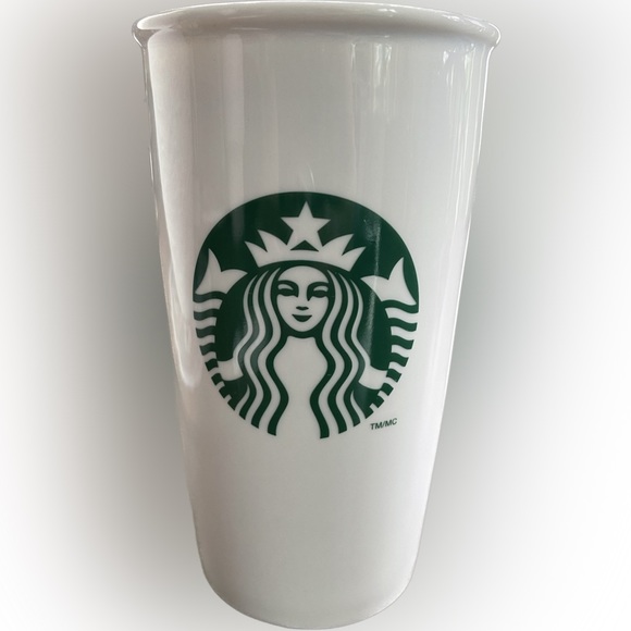 Two Starbucks RED Hope and Plain Ceramic Travel Tumbler Mug Cup - Picture 3 of 12